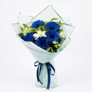 Ramo de 6 Gerberas Pintadas de Azul
