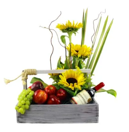 Arreglos frutales con flores