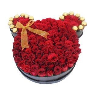 Caja negra mickey con rosa roja