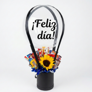Globo burbuja en base con dulces