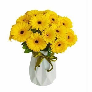 Envío de flores amarillas / Jarrón con 20 gerberas amarillas