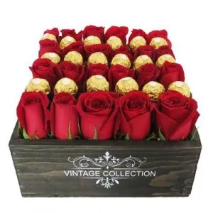 rosas rojas en caja
