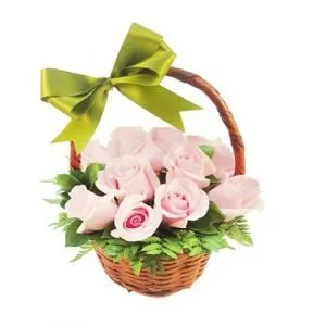 Canasta con 12 Rosas
