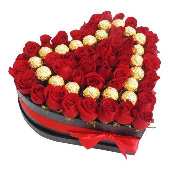 Arreglo de rosas y chocolates