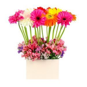 arreglo floral con gerberas