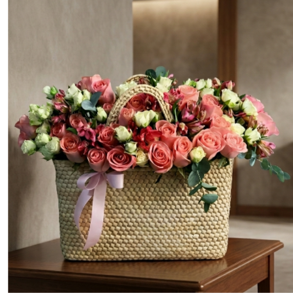 Canasta de rosas premium a domicilio en CDMX