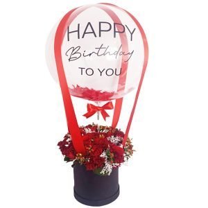 Rosas con globo burbuja