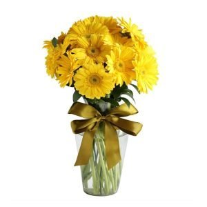 Gerberas amarillas en jarrón