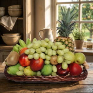 Canasta con frutas de temporada
