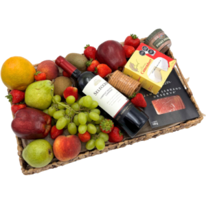 Canasta Gourmet con Vino Tinto