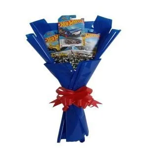Ramo azul con 3 Hot Wheels