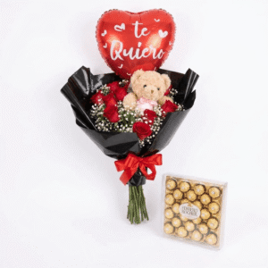 Ramo 12 rosas y Oso de peluche