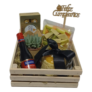Regalo con vino y frutas a domicilio