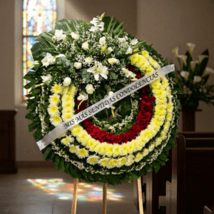 Corona Fúnebre Floral con Medalló